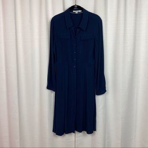 Boden Blue Button Front Shirtdress Sz.8R